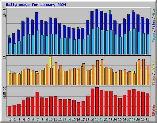 Daily usage for January 2024