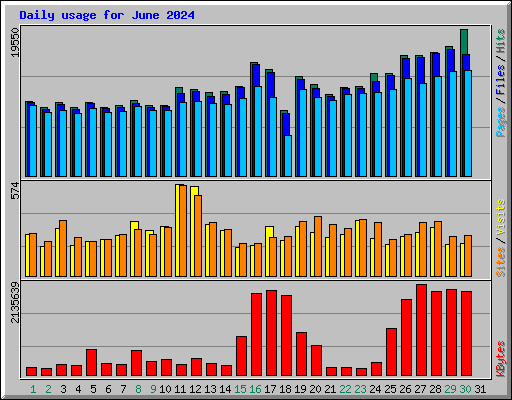 Daily usage for June 2024