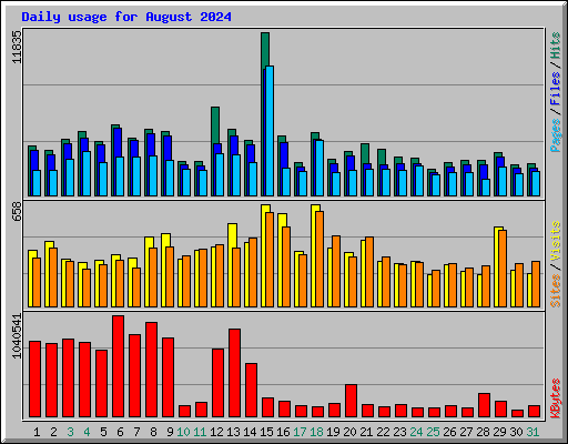 Daily usage for August 2024