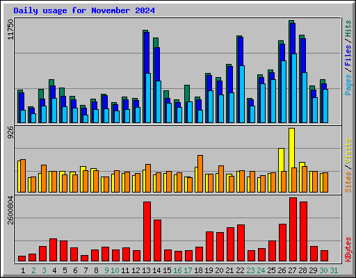 Daily usage for November 2024