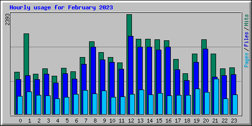 Hourly usage for February 2023