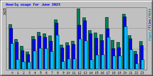 Hourly usage for June 2023