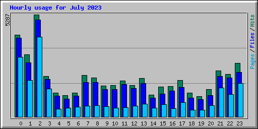 Hourly usage for July 2023